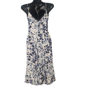Piamita floral midi Garden Party Silk Blend spaghetti strap dress size small